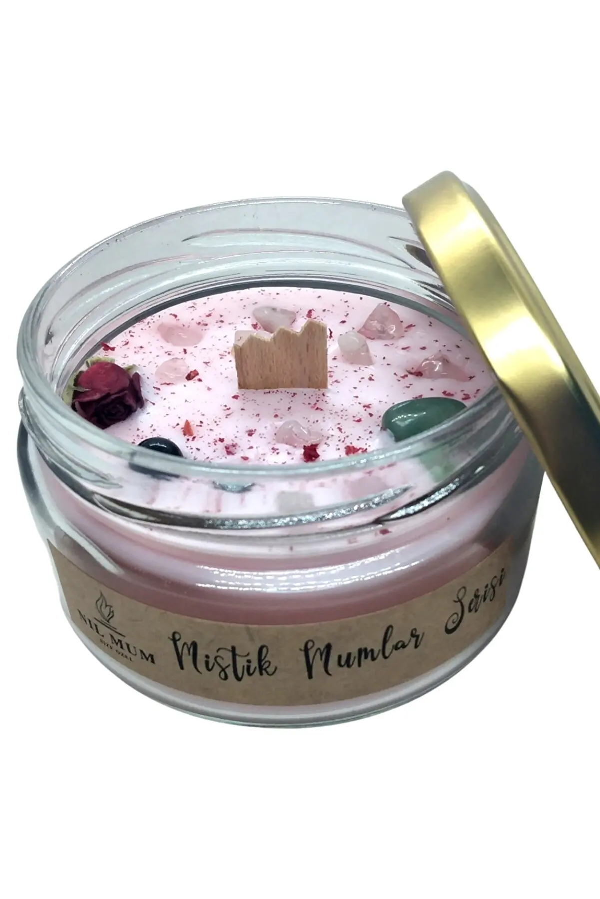 

Peace In Love Soy Candle With Natural Stone 240 gr Soy Candles Scented Refreshing Bamboo Wick Gift Products Home Decoration