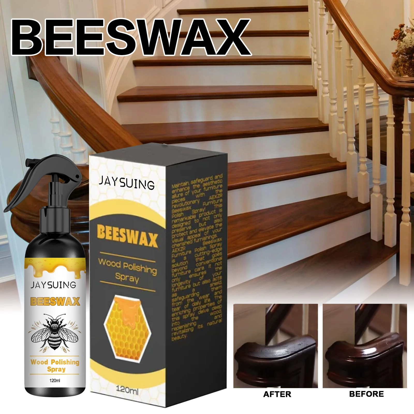 Natural Beeswax Wood Polishing Spray for Floor Refurbishment