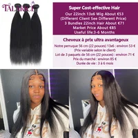220 Densité 13X6 HD Dentelle Frontale Perruques Cheveux Humains 100% Cheveux Humains Perruques 30 Pouces Droite  Pour Les Femmes 13x6 HD Lace Frontal Wig Livraison 3 Jours France Pré Plumé 4