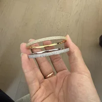 Top Quality Luxury Fashion Classic Bracelet Jewelry For Women For Men Party Wedding Bangle Size16 Silver Color Bangle Jewelry 1