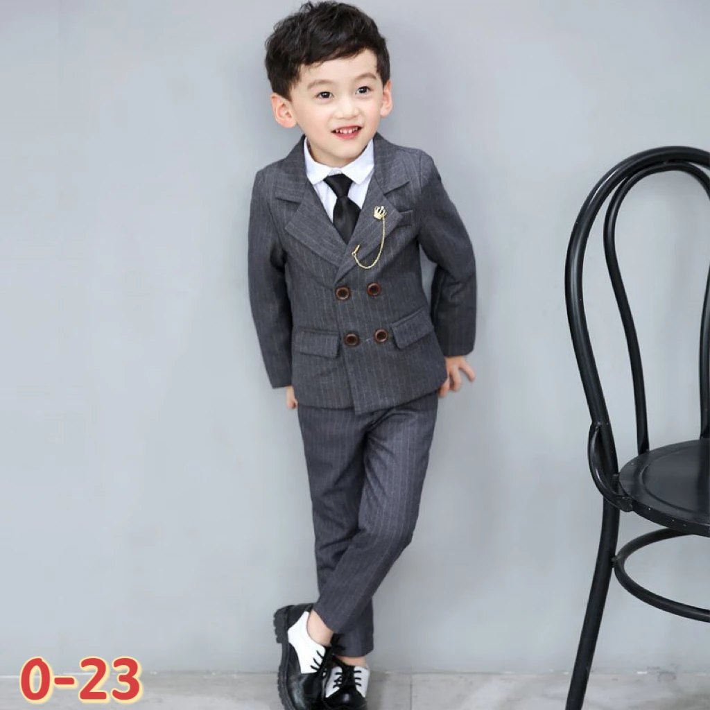 

Flower girl boy dress suit handsome British style