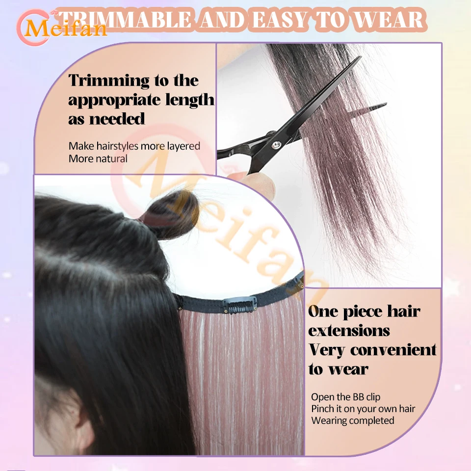 Long Straight Color Hairpiece Synthetic Clip in Hair Extension Green Pink Red Blue Fake Hairpiece Cosplay Halloween Natural Hair hair extensions