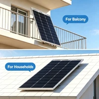 Panneau solaire bifacial de 120 watts, module solaire en verre trempé à haute efficacité avec cadre en aluminium, étanche et résistant aux intempéries pour système d'alimentation extérieur de maison, camping-car, bateau. 8