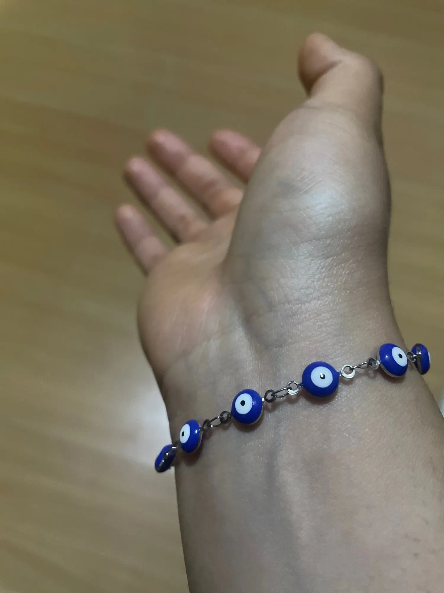 Enchanting blue hues Evil Eye Bead Bracelet for women's charm photo review