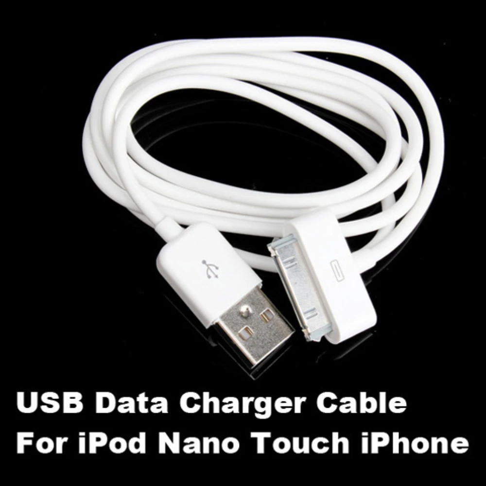 Cable cargador de sincronización de datos USB 2PCS para Apple iPhone 4 4s  3G iPhone iPod Nano