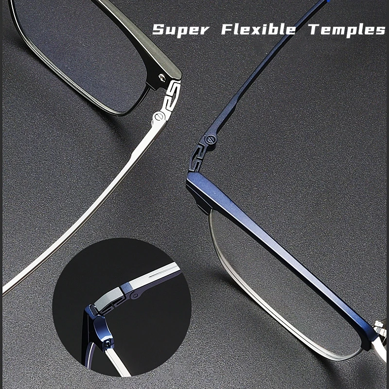 YIMARUILI Fashion Ultra-light Luxury Eyewear Square Aluminum Magnesium Pure Titanium Optical Prescription Glasses Frame Men 9205