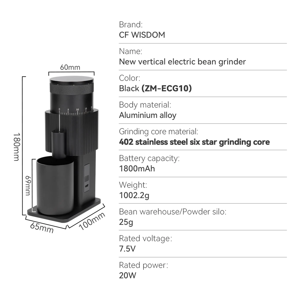 CF WISDOM Electric Coffee Grinder - مطحنة قهوة كهر...