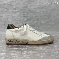 Real Leather GOLDEN Classical Shoes Designer Women&Men GOOSE Sneakers Silver Glitter Suede Nappa Leather Graffiti Style Shoe 1