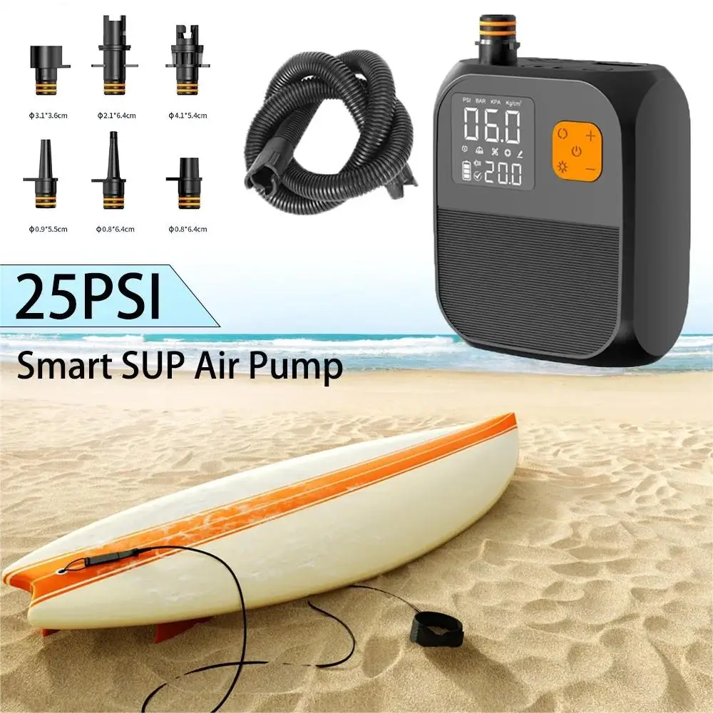 OWJHE Kabellose Luftpumpe, 8000 mAh, Touchscreen, tragbarer elektrischer Reifenfüller, zweistufig, für Kajaks, Windflügel, SUP-Luftkompressor – Detail 10