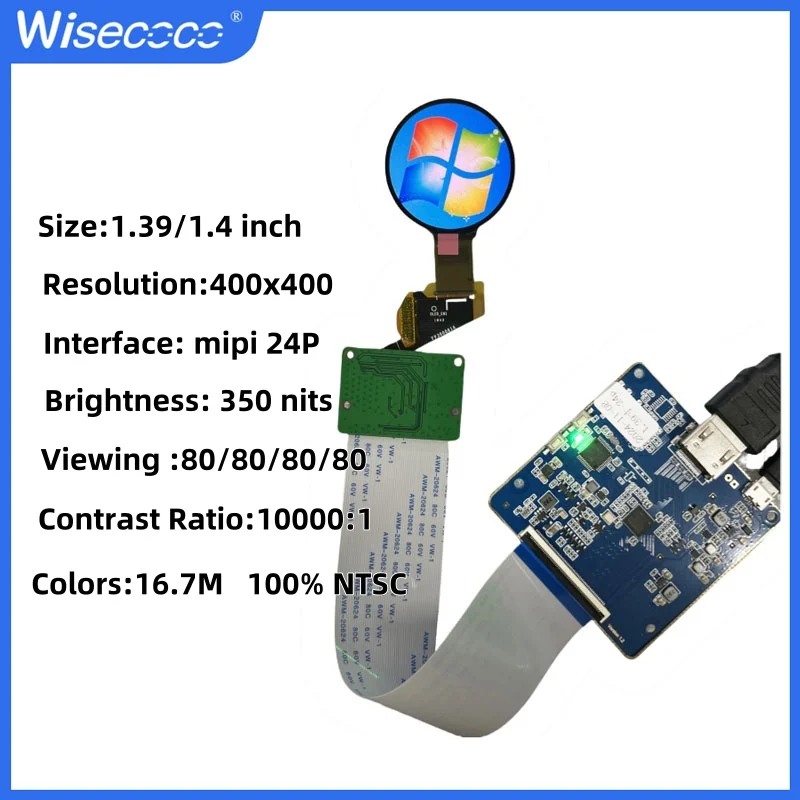 Wisecoco 1.39 Inch Round Display Mini OLED Circle Circular Screen for ...