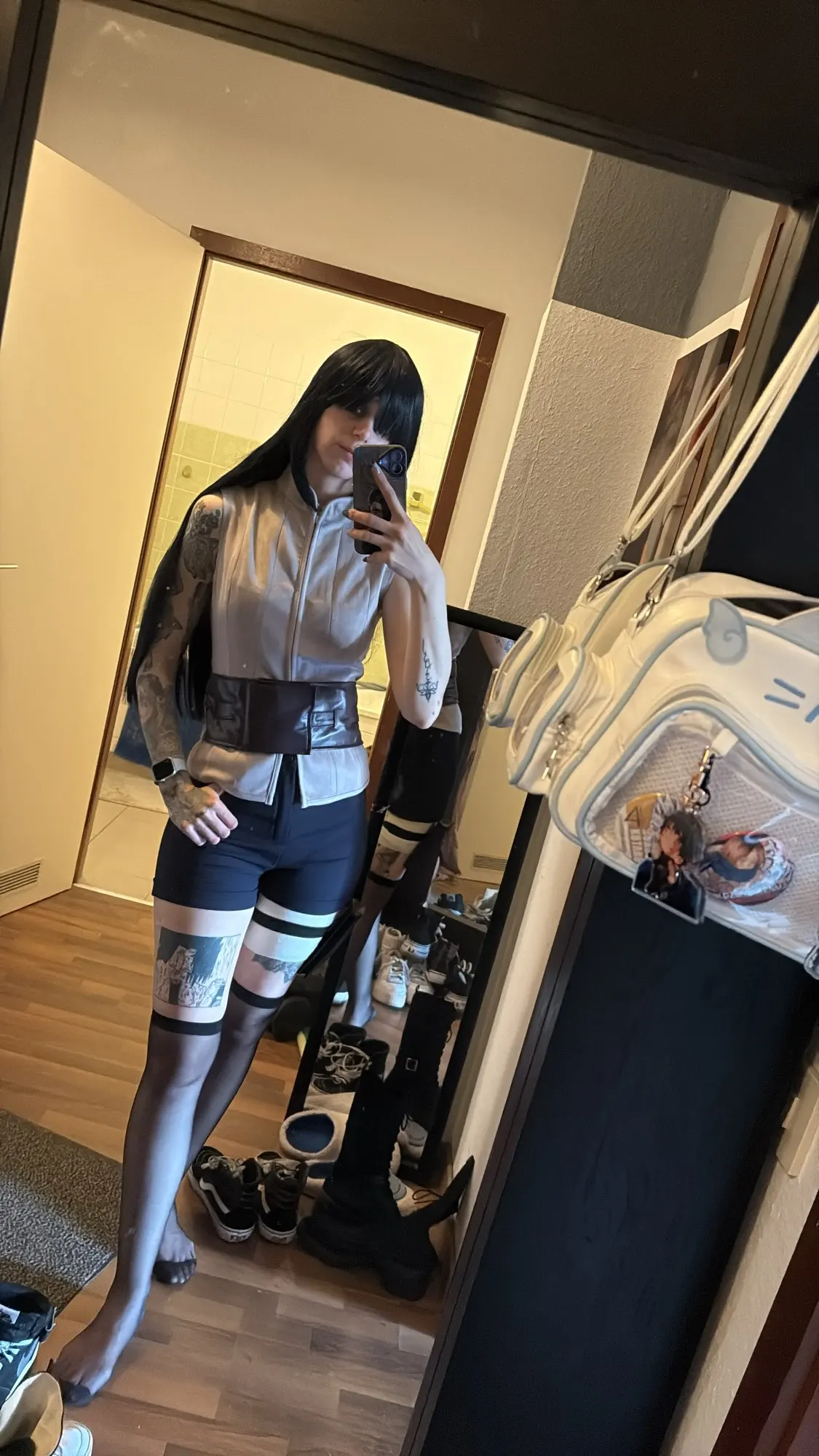 Anime Hyuga Hinata Cosplay Costume Set – Wig, Tracksuit, Accessories for Cosplay & Daily Wear