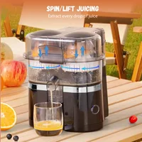 Extracteur de jus électrique à double tête avec fonctions de coupe et de pressage automatiques, moteur sans balais 200W, nettoyage facile, pour des jus sains et rapides à la maison 4