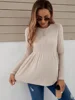 Maternity Clothes Long Sleeve Blouse T-Shirts Tees Spring Autumn Loose Casual Pregnant Women O-Neck Blouse Shirts Pullover Tops 3