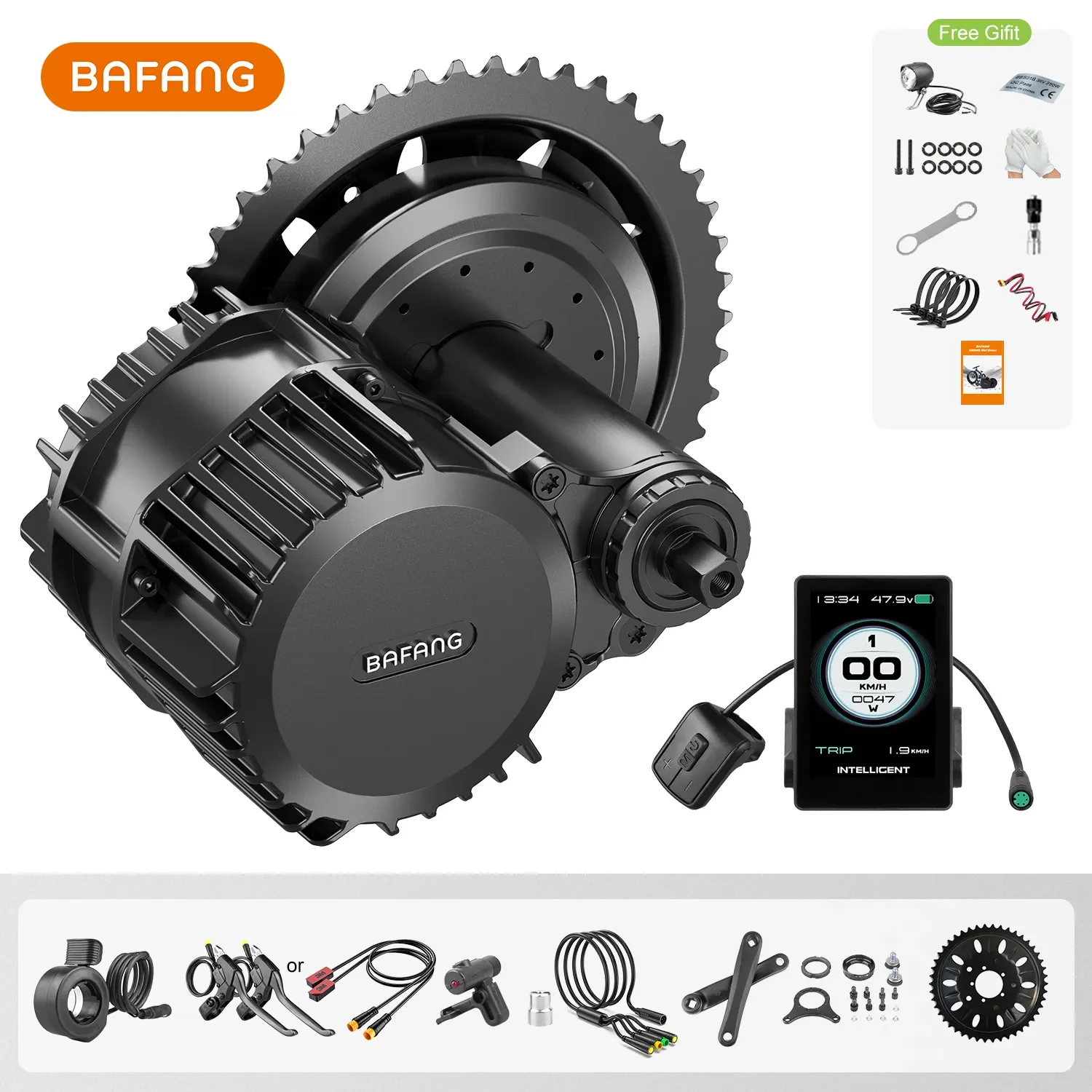 Bafang-Kit de Conversão Bicicleta Elétrica, Motor Mid Drive, Motor, M615 MM, G320.1000, 48V, 52V, 1000W, BBS03, BBSHD