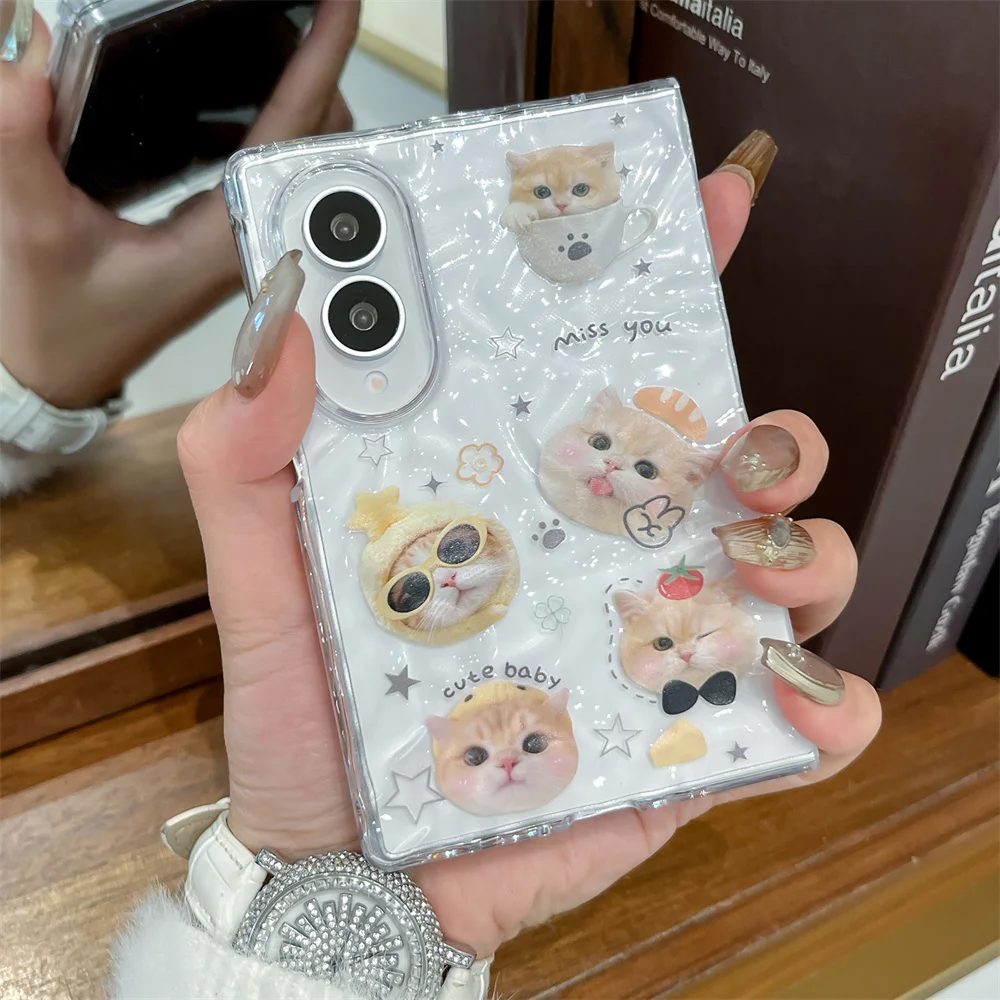 Adorable Cherry Kitten Puppy Phone Case with Chain - Korean Ins Style