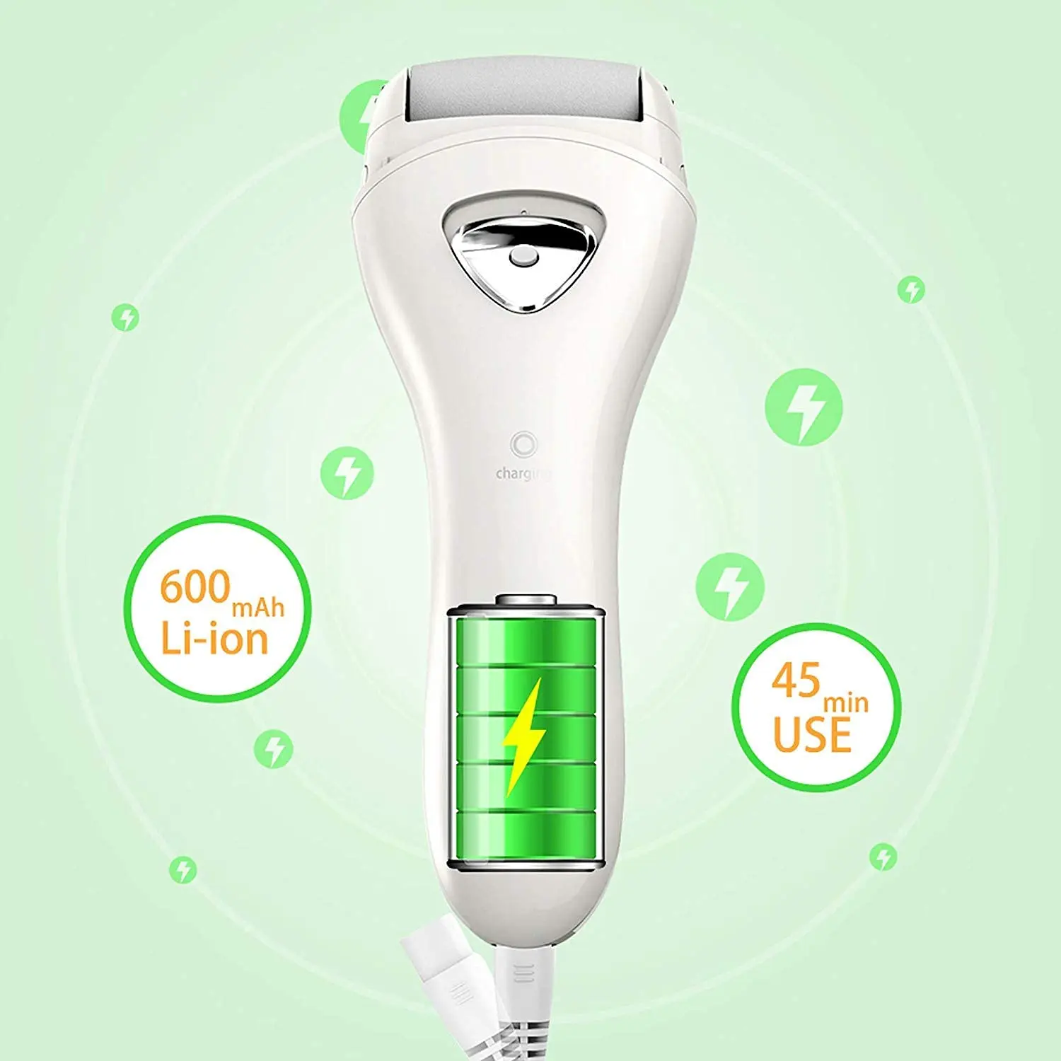 Pritech Charged Electric Callus Remover for Heels Grinding Pedicure Tools Professional Pedi Foot File Care for Dead Hard Skin 4