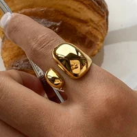 Uworld  Minimalist 316L Stainless Steel INS Ring High Quality Waterproof Charm Metal Gold Silver Color Fashion Finger Jewelry - Image 2