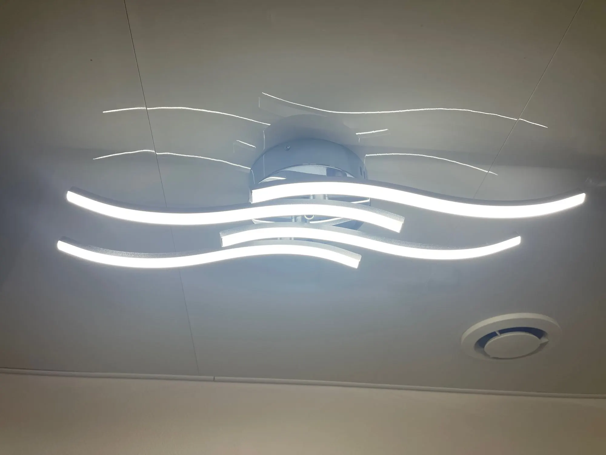 Plafonnier Incurvé au Design Moderne Luminaire Décoratif de Plafond, Idéal pour un Bar, un Restaurant, une Chambre à Coucher ou un Salon, 2/3/4 W, 24/12/18W photo review