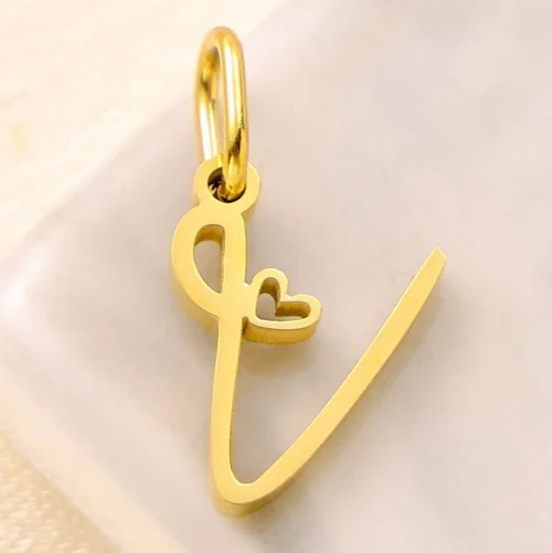 Personalized Initial Heart Necklace - Stainless Steel Jewelry Charm