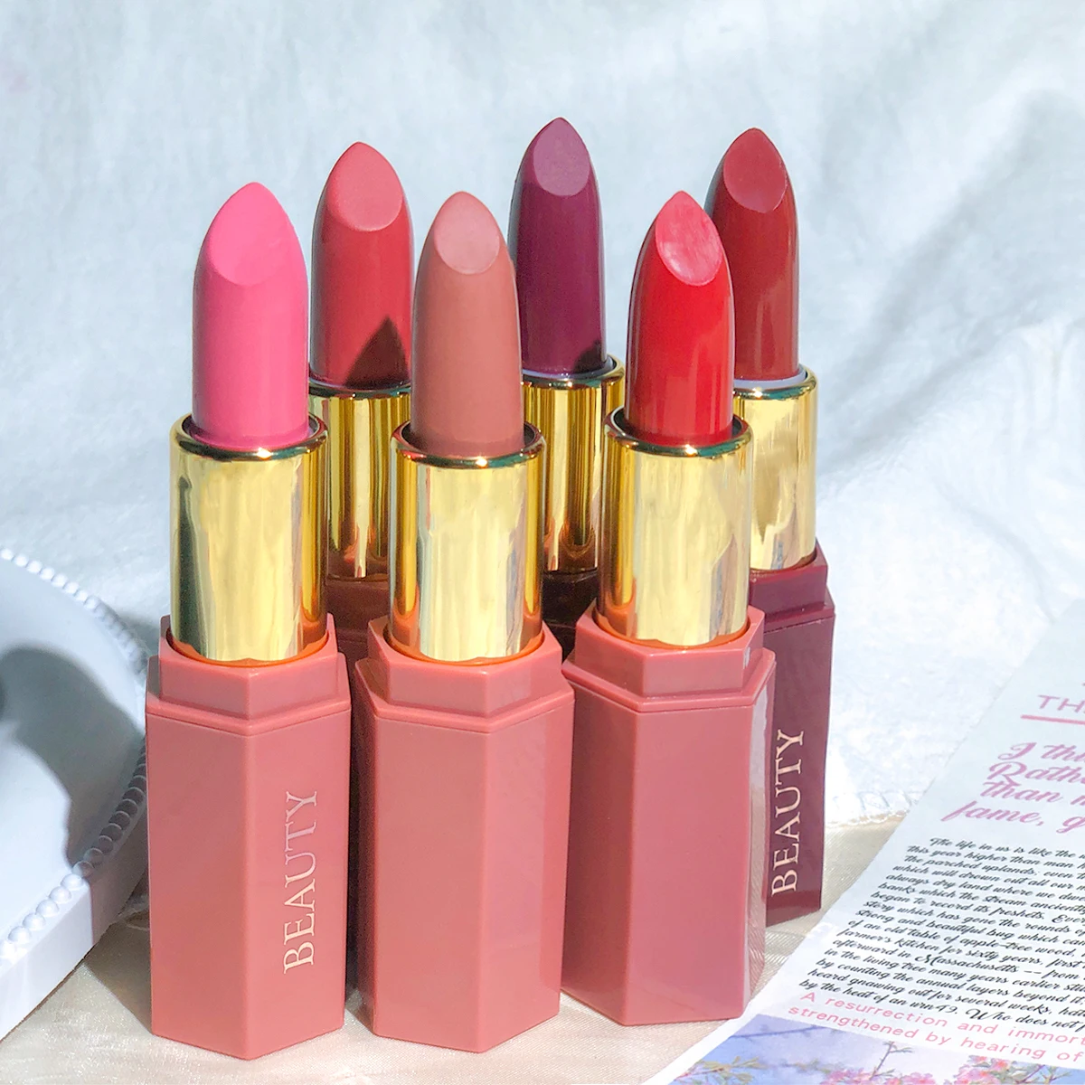 6 Pcs Matte Velvet Lipstick Set Waterproof Nude Long Lasting Finish_voghion.com