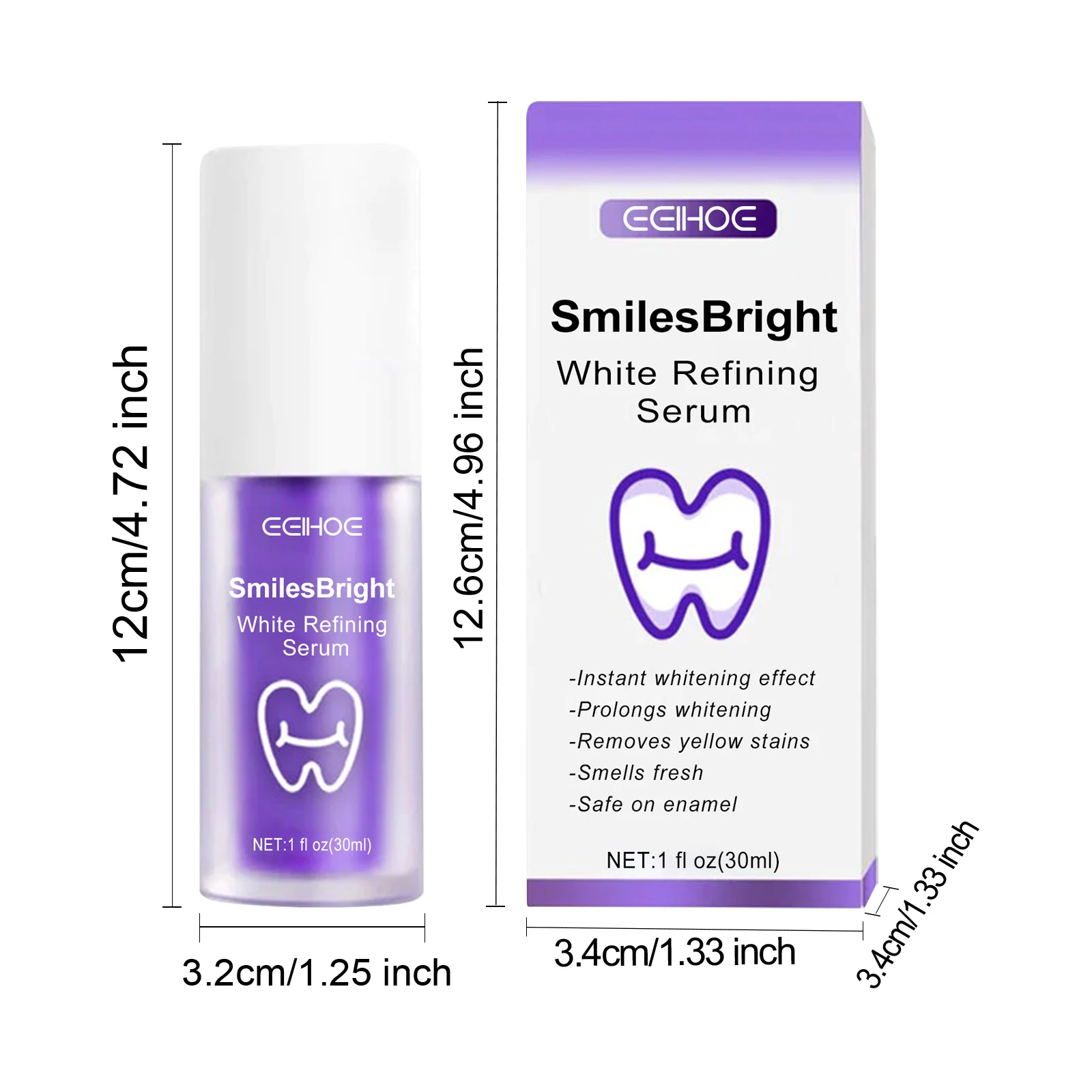 EELHOE Purple Whitening Toothpaste Prevent Decay Remove Tartar and Plaque Cleaning Stubborn Stains Dental Care Toothpaste