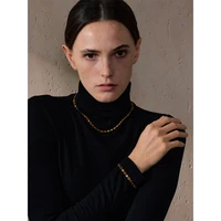 Yhpup – collier et Bracelet en zircone cubique colorée pour femmes, chaîne de luxe, en acier inoxydable, étanche, bijoux cadeau 3