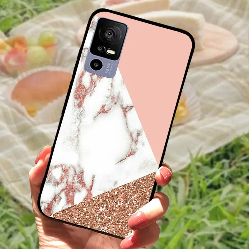 Sleek Black Shockproof Soft TPU Phone Case - Elegant Fashionable Protection