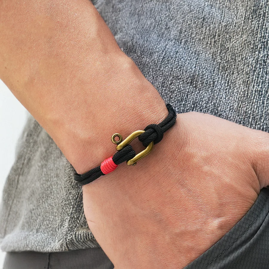 Men Retro Cord Chain Bracelet Thin 3mm