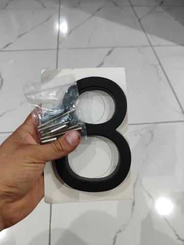 5.6inch Apartment Door Numbers Waterproof Zinc Alloy Street Mailbox Home Address Signs Black Modern House Floating Plate Digit photo review