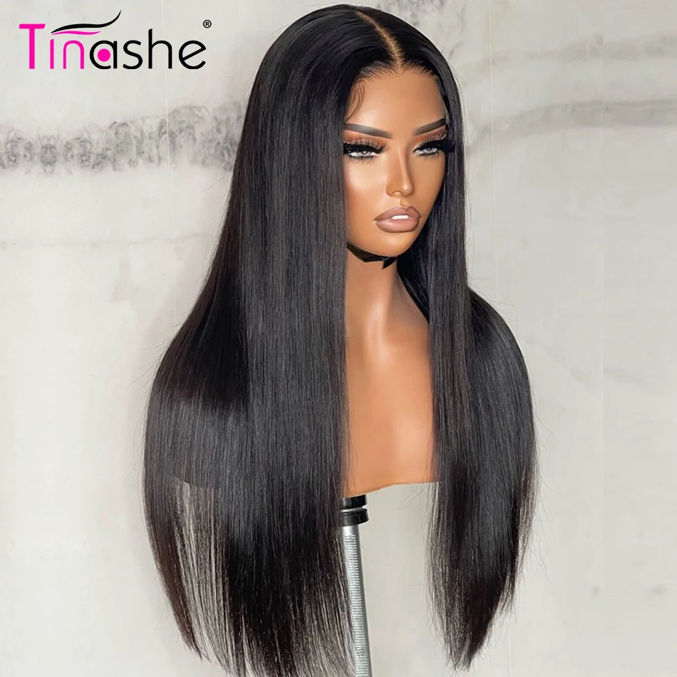 Human Hair Wig Lace Front Wigs Tinashe Ready To Go Lace Front Human Hair Wig Pre Plucked Bone Straight 200 250 Density 13x6 HD Frontal