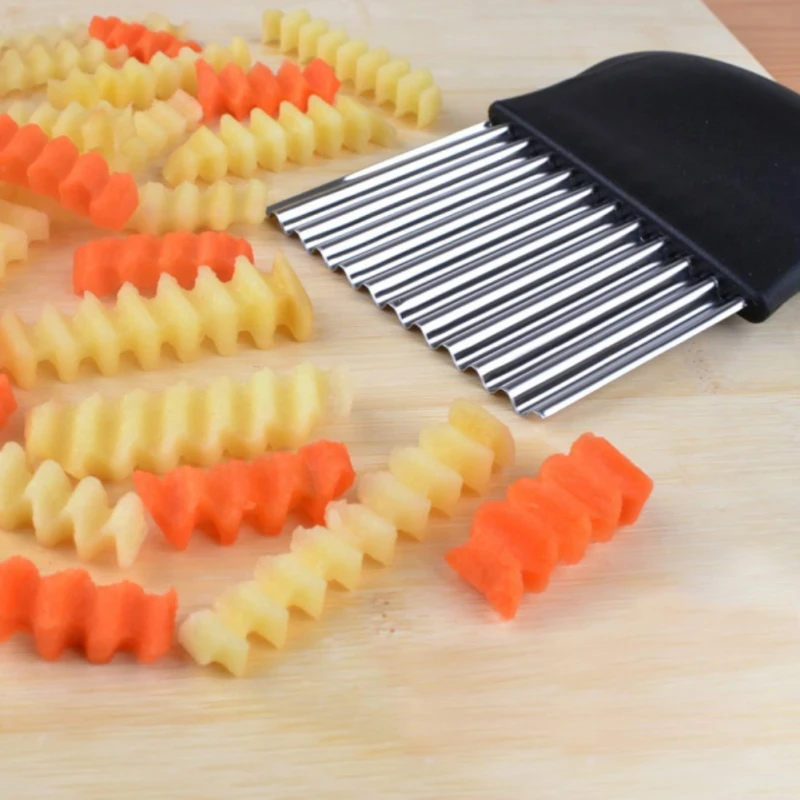 Stainless Steel Potato Wavy Cutter French Fries Making Peeler Knife for Vegetable Kitchen Knives Fruit Tools Accessories