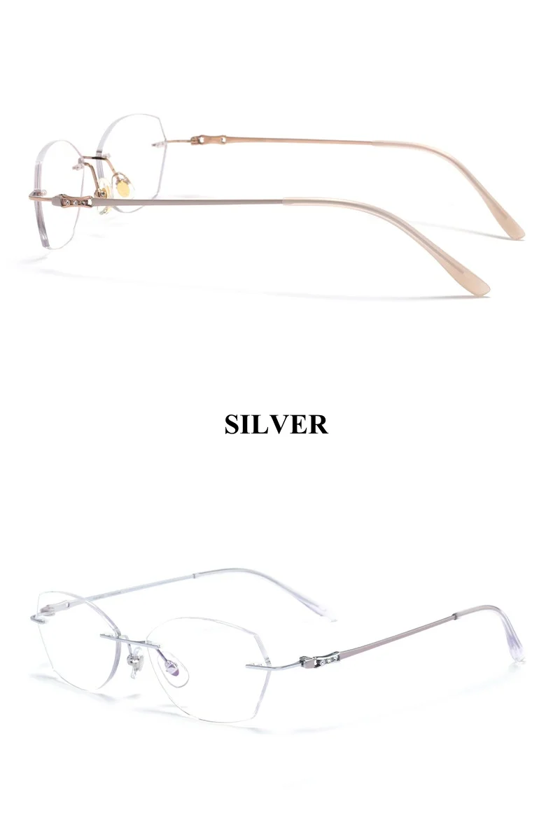 Chashma Ottica Women's Rimless Butterfly Titanium Eyeglasses 416009 Image 7