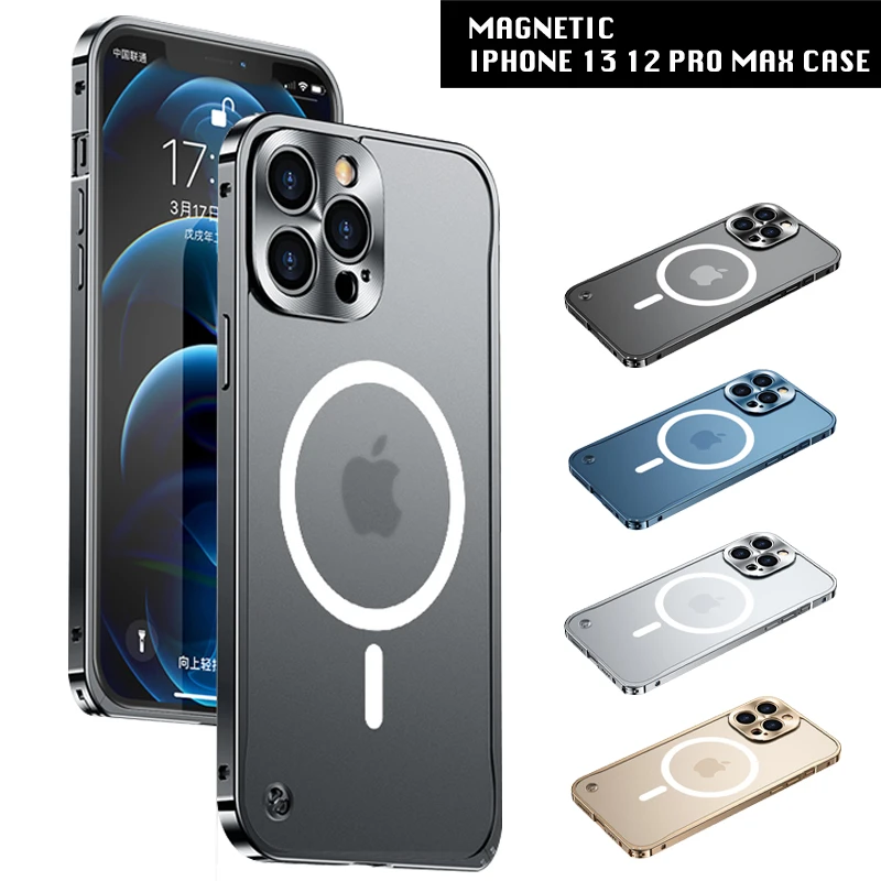 cool iphone 12 pro max cases Compatible with iPhone 13 12 Pro Max Case Compatible with Charger Classic Aluminium Alloy Metal Ultra Slim Shockpr cool iphone 12 pro max cases