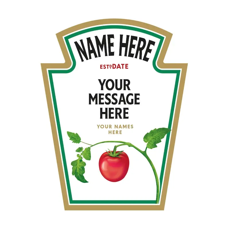 Personalised Tomato Ketchup Sauce Label Vinyl Sticker Funny Novelty Gift Birthday Anniversary Kitchen Jar Name Stickers label stickers