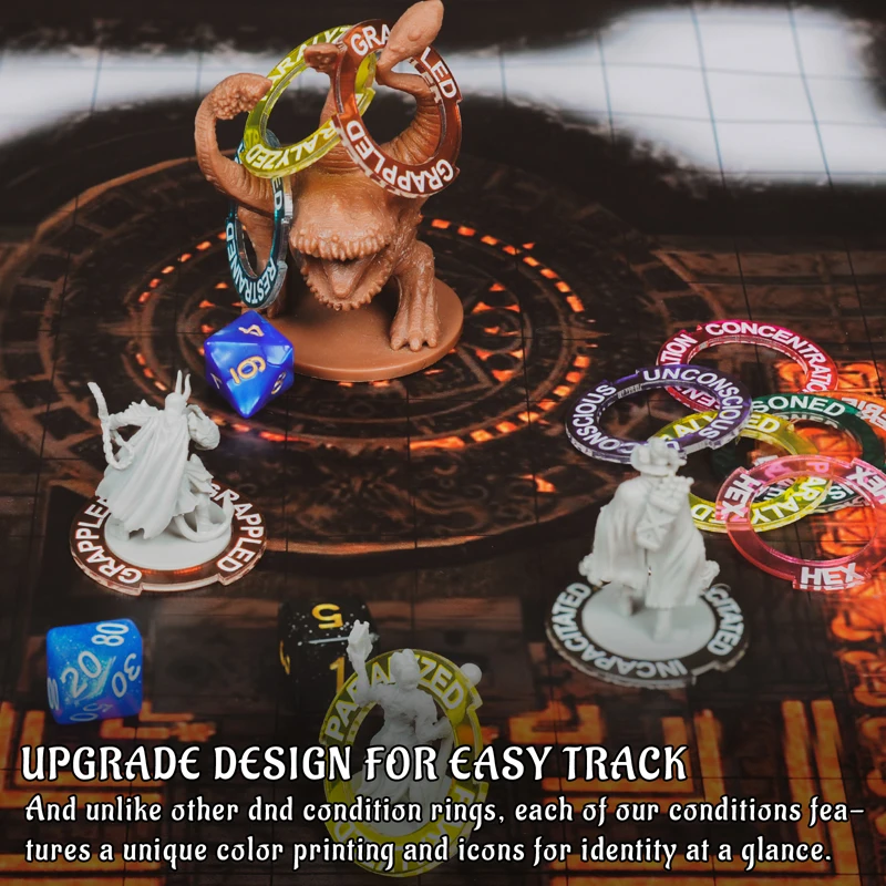 Condition Rings Status Effect Markers 96 PCS for Dungeon
