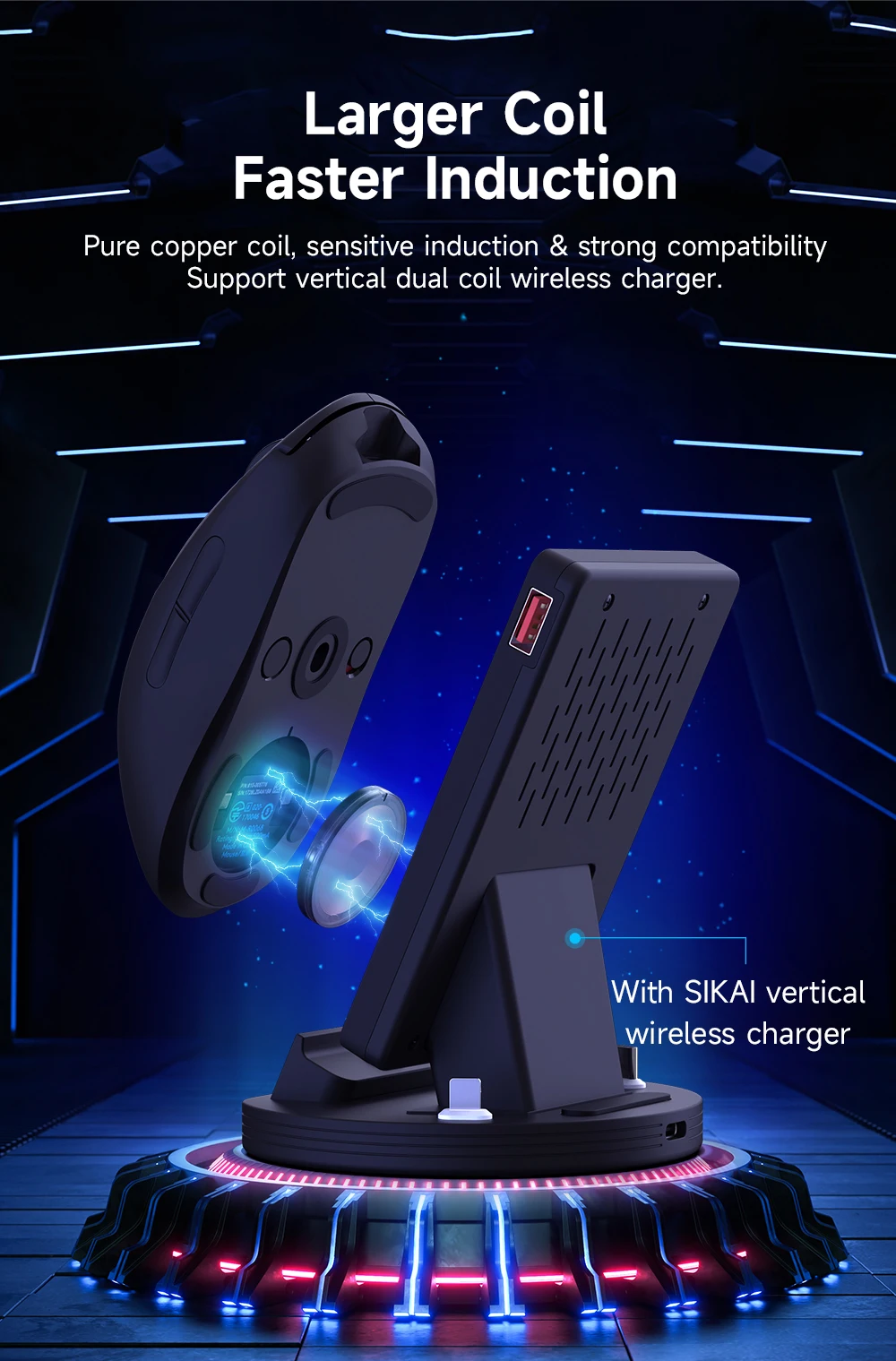 para mouse logitech qi base do módulo de carregamento sem fio para logi pro gpw carregador sem fio mouse acessórios