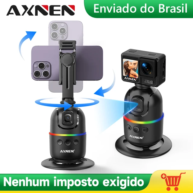 RASTREADOR FACIAL INTELIGENTE 360° C/ IA + ESTABILIZADOR DE CELULAR - AXNEN