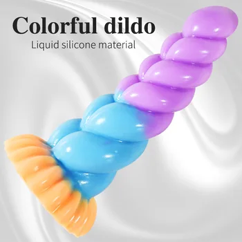 Licklip Stranger Things Penis Colorful Stranger Creatures Dildos Monster Cock Big Dick Dildos Safety Liquid Silicone Anal Plug 4