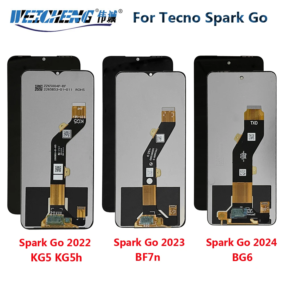 

ЖК-экран для Tecno Spark Go 2022 KG5 KG5h Go 2023 BF7n, сенсорная панель, дигитайзер для Tecno Spark Go 2024 BG6, ЖК-дисплей в сборе