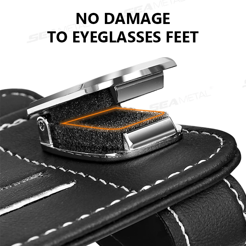 PU Leather Car Sunglasses Clip with Card Holder