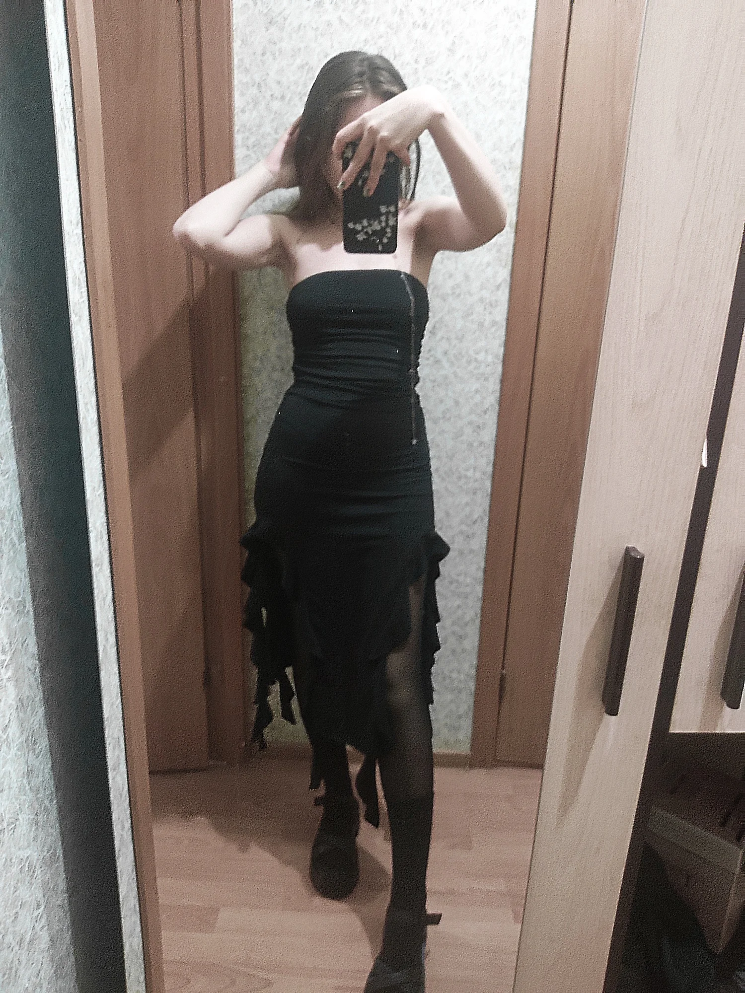 Sexy Strapless Tube Long Dress Summer Women Sleeveless Backless Irregular Layered Ruffled Tassels Skirt Y2K Fashion Slim Dresses photo review