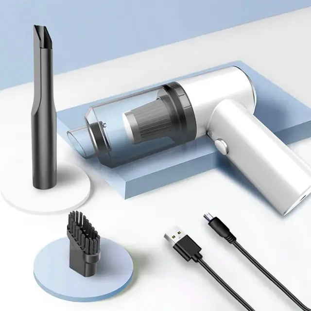 Mini aspirador portátil, poderoso, recarregável, carro e casa USB