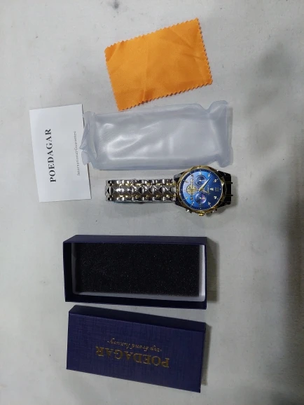 POEDAGAR Luxury Man Wristwatch Waterproof Luminous Chronograph photo review