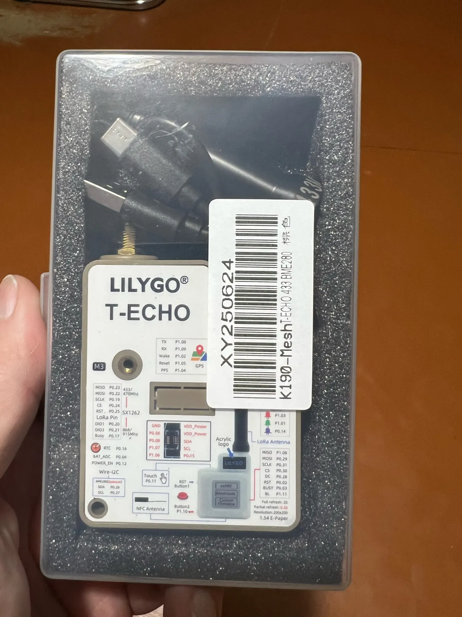 LILYGO® TTGO Meshtastic T-Echo LoRa SX1262 Wireless Module 433/868