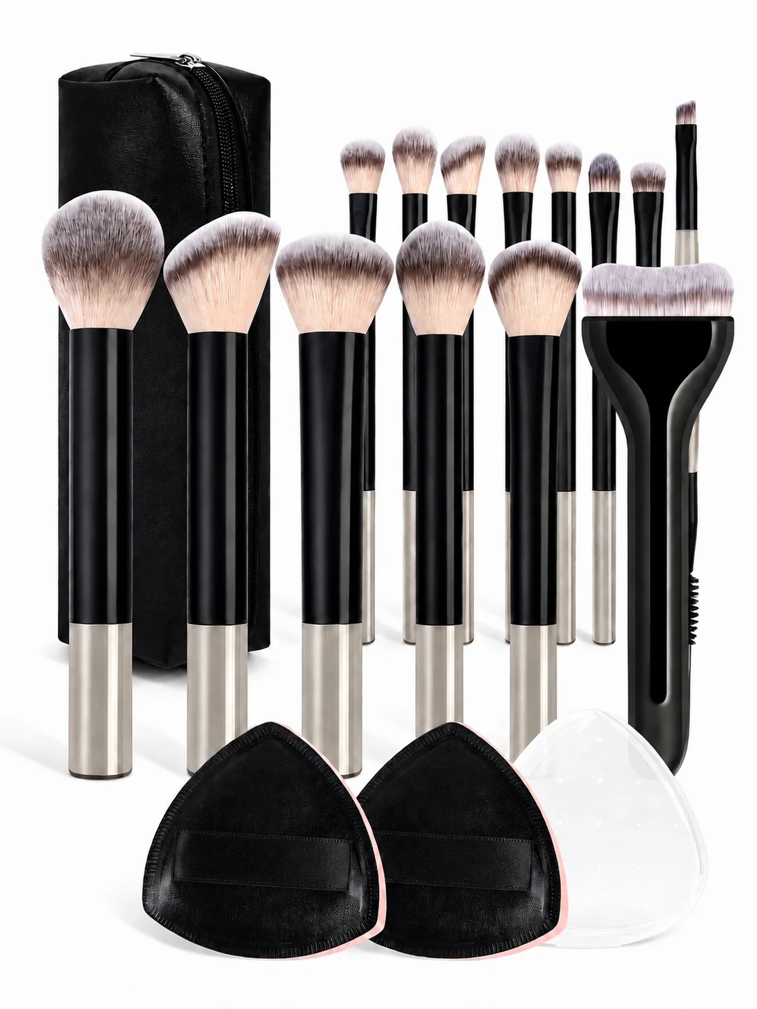 Professional Makeup Brush Set - Soft Foundation, Blush, Powder, Eyeshadow & Mascara Brushes, Cosmetic Essentials