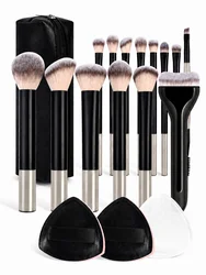 Professional Makeup Brush Set - Soft Foundation, Blush, Powder, Eyeshadow & Mascara Brushes, Cosmetic Essentials (18 Pcs)