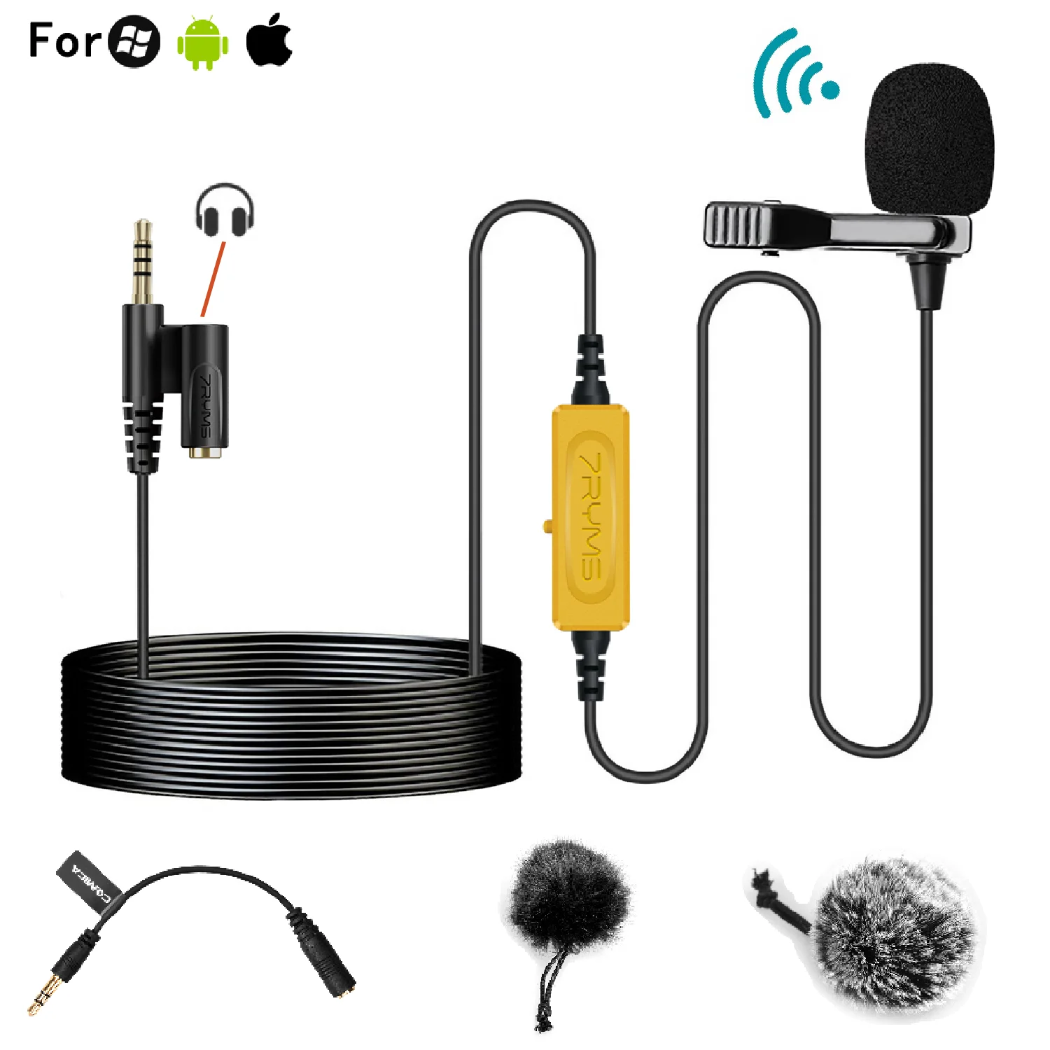 7Ryms S.LAV 01 6m Portable Omnidirectional Condenser Monitor Lavalier Microphone