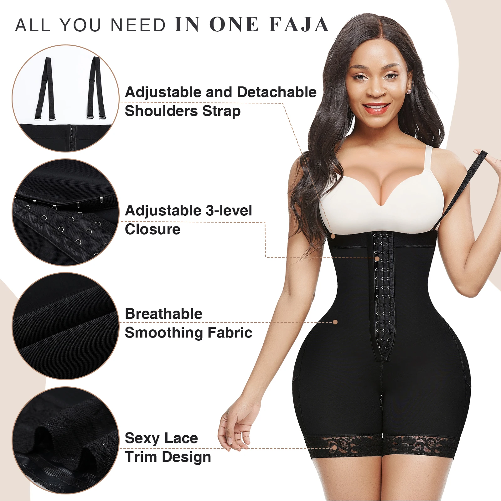 Fajas Colombianas Shapewear women high waisted thong type bodysuit lingerie- Shapewear & Fajas USA 