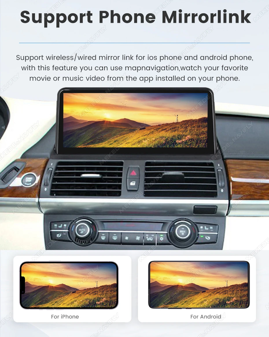 Mekede 10,25-Zoll-Linux-Bildschirm-Autoradio für BMW X5 E70 X6 E71 E72 2007 - 2014 Wireless Carplay Android AUTO Multimedia-Player – Detail 11