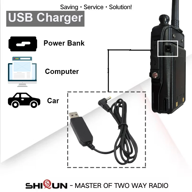ワイドバンドラジオ　UV-5R PLUS　USB端子装備品　９９９ｃｈメモリー クワンシェン UV-5r プラス トランシーバー AM FM 二方向無線 50